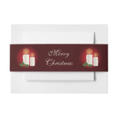 Witte kerstkaarsen op rood met aangepaste tekst uitnodigingen wikkel (Voorkant Voorbeeld)