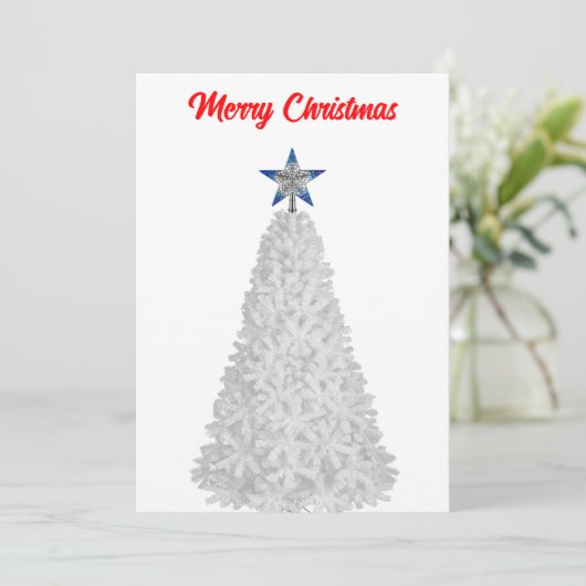 Witte kerstKaart Kaart (Staand voorkant)