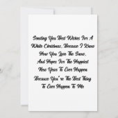 Witte kerstKaart Kaart (Achterkant)