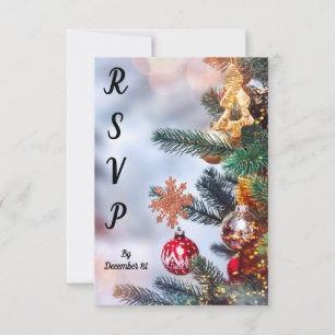 Witte kerstkaart RSVP-kaart RSVP Kaartje