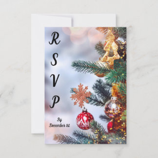 Witte kerstkaart RSVP-kaart RSVP Kaartje