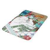 Witte Kerstkat Badmat (Gekanteld)