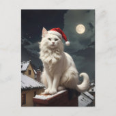witte kerstkat briefkaart (Voorkant)