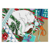 Witte Kerstkat Groot Cadeauzakje (Achterkant)