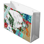 Witte Kerstkat Groot Cadeauzakje (Voorkant Gekanteld)