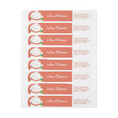 Witte kerstkat in een rood Pet (Vel)