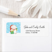 Witte kerstkat in een rood Pet Etiket (Insitu)