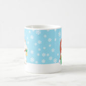 Witte kerstkat in een rood Pet Koffiemok (Center)