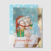 Witte Kerstkat in een rood Pet Party Insert Vellum Uitnodigingen (Offset (Koppel))