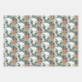 Witte Kerstkat Inpakpapier Vel (Voorkant)