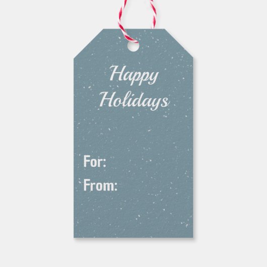 Witte Kerstkat met een kerstmuts Cadeaulabel (Achterkant)