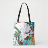 Witte Kerstkat Tote Bag (Voorkant)