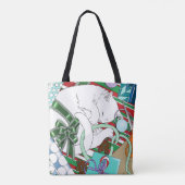Witte Kerstkat Tote Bag (Achterkant)