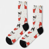 Witte kerstkatten sokken (Links)