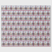 Witte Kerstkerk met sneeuwvlokken Cadeaupapier (Vlak)