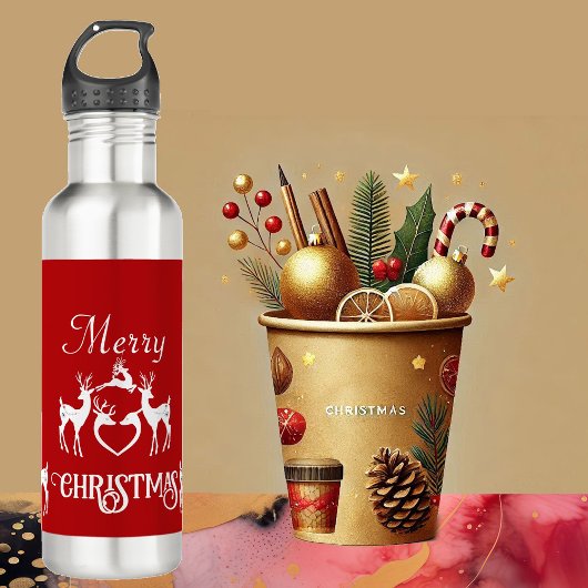 Witte kerstkerstluiers uit de Noordse landen Waterfles