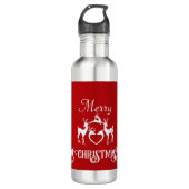 Witte kerstkerstluiers uit de Noordse landen Waterfles (Voorkant)