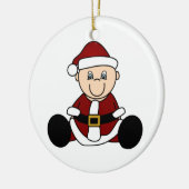 -witte kerstkerstversiering keramisch ornament (Links)