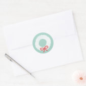 Witte Kerstkrans Classic ronde Sticker (Envelop)