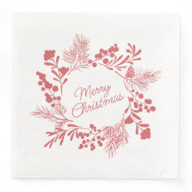 Witte Kerstkrans Servet – Holiday Tafel Decoratie