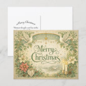 Witte Kerstkrans van de Oude Duif  Feestdagenkaart (Voorkant / Achterkant)