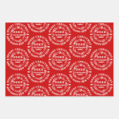 Witte kerstkreet op rode kerst inpakpapier vel (Voorkant 3)