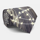 Witte kerstlampjes op Woodgrain Stropdas (Opgerold)