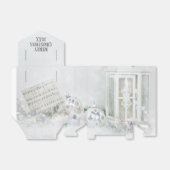 Witte kerstlantaarn in de sneeuw bedankdoosjes (Uitgevouwen)