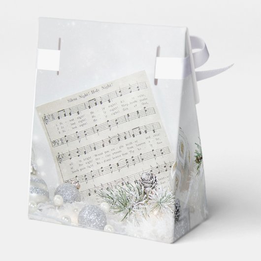 Witte kerstlantaarn in de sneeuw bedankdoosjes (Achterkant)