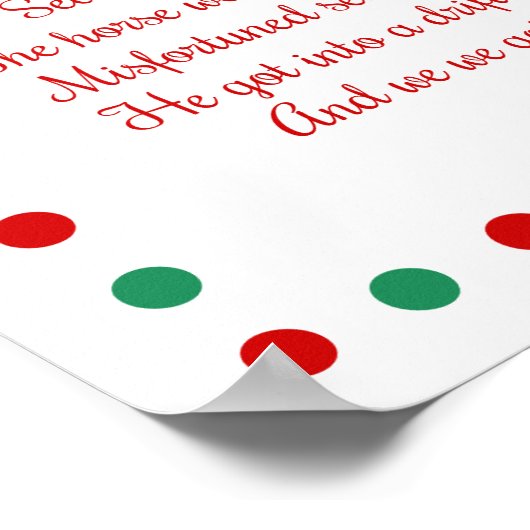 Witte Kerstlied Jingle Bells Posters 20"x28" (Hoek)