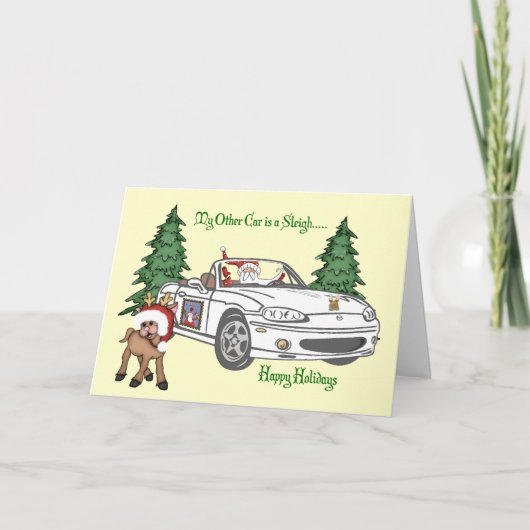 Witte Kerstman Feestdagen Kaart (Voorkant)