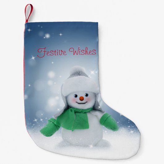 witte kerstman kleine kerstsok (Voorkant)