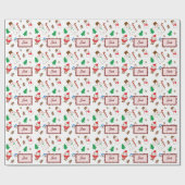 Witte Kerstman, Sneeuwman Gingerbread Vakantie Cadeaupapier (Vlak)