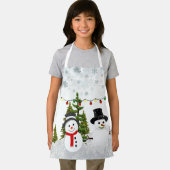 Witte Kerstman Sneeuwpop / Sneeuwscène voor Kinder Schort (Insitu)