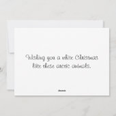 Witte Kerstmis Arctische Dieren Kerstkaart (Achterkant)