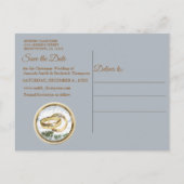 Witte Kerstmis Bewaar de Datum Aankondigingskaart (Achterkant)