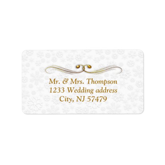 Witte Kerstmis Bruiloft Labels (Voorkant)