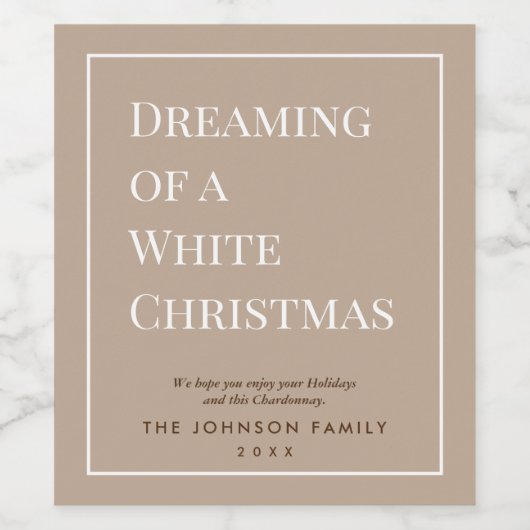 Witte Kerstmis | Buurman Client Gift en Wit Wijn Etiket (Enkel label)
