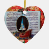 Witte Kerstmis en Sinterklank Keramisch Ornament (Voorkant)