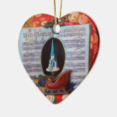 Witte Kerstmis en Sinterklank Keramisch Ornament (Links)