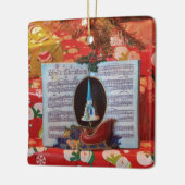 Witte Kerstmis en Sinterklank Keramisch Ornament (Links)