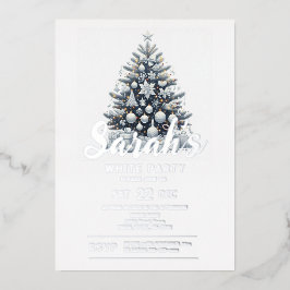 Witte Kerstmis feestdag Folie Uitnodiging