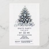 Witte Kerstmis feestdag Folie Uitnodiging (Voorkant)