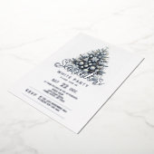 Witte Kerstmis feestdag Folie Uitnodiging (Gedraaid)