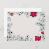 Witte Kerstmis Frame Achtergrond  Feestdagenkaart (Voorkant / Achterkant)