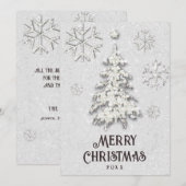 Witte Kerstmis Glitter-boom Elegant Feestdagenkaart (Voorkant / Achterkant)