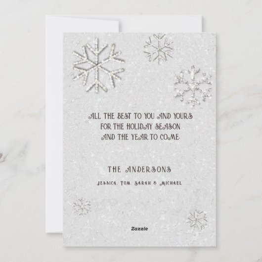 Witte Kerstmis Glitter-boom Elegant Feestdagenkaart (Achterkant)