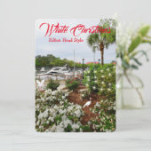 Witte Kerstmis Hilton Head Style. South Carolina Feestdagenkaart (Staand voorkant)