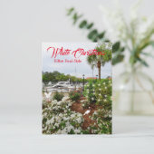 Witte Kerstmis Hilton Head Style. South Carolina Feestdagenkaart (Staand voorkant)