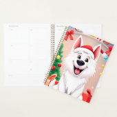 🎁Witte Kerstmis Hond Kerstman Hoed Cadeaubon Idee Planner (Display)